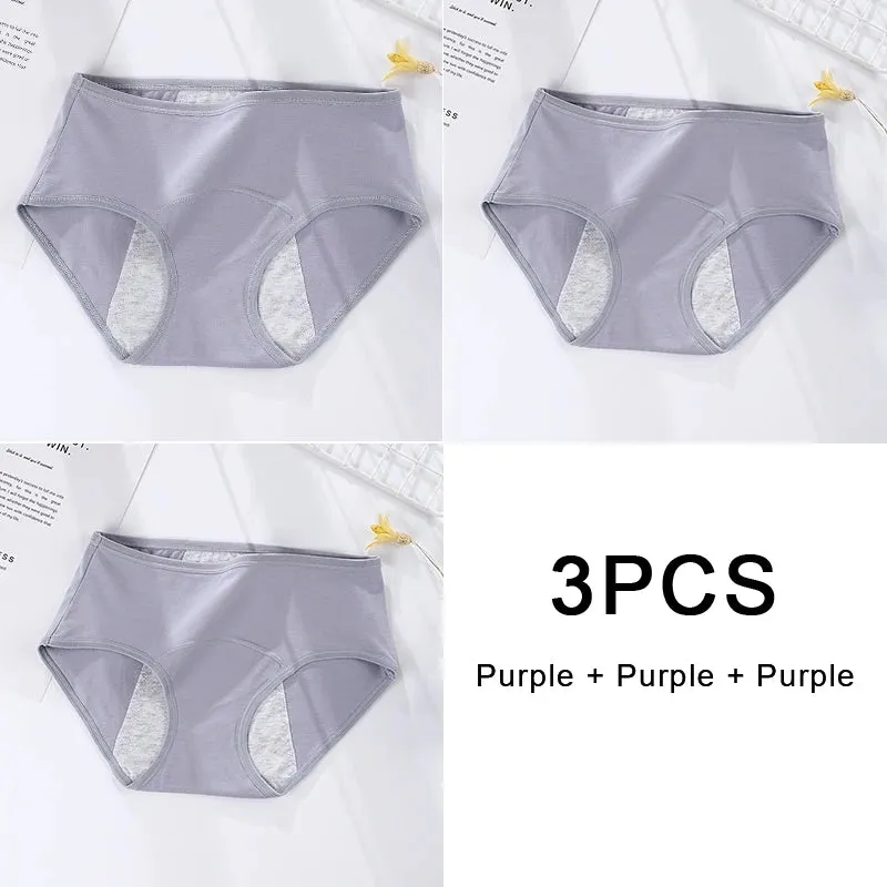 3PCS/set Women's Menstrual Briefs Leakproof Underwear