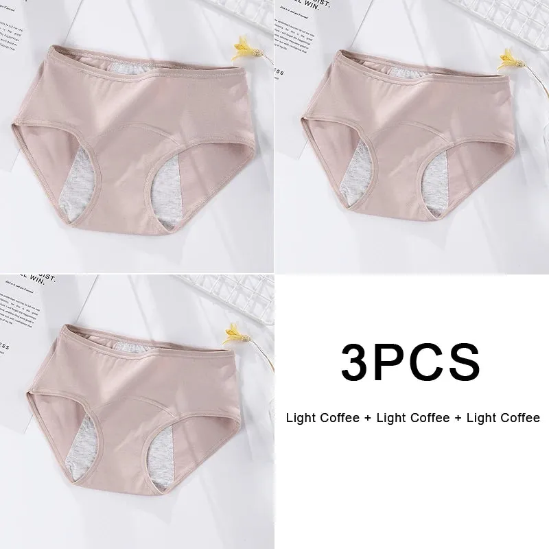 3PCS/set Women's Menstrual Briefs Leakproof Underwear