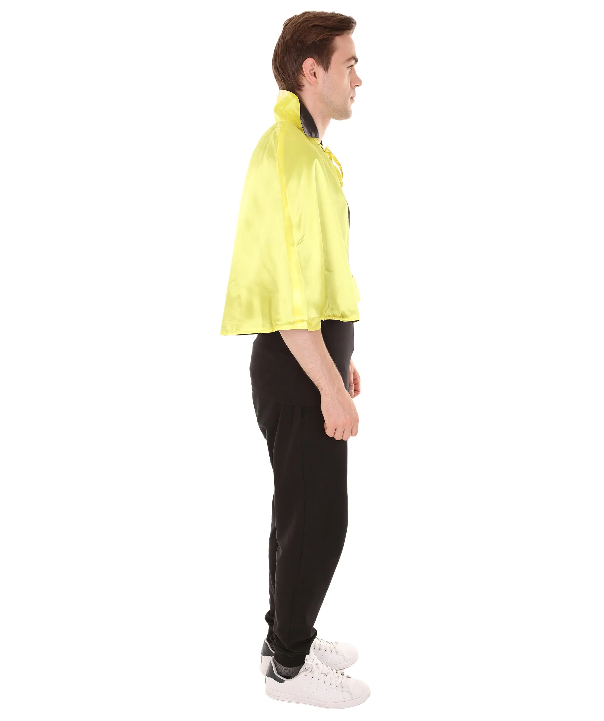 Adult Men's Vampire Cape  Costume | Yellow & Black Halloween Costume