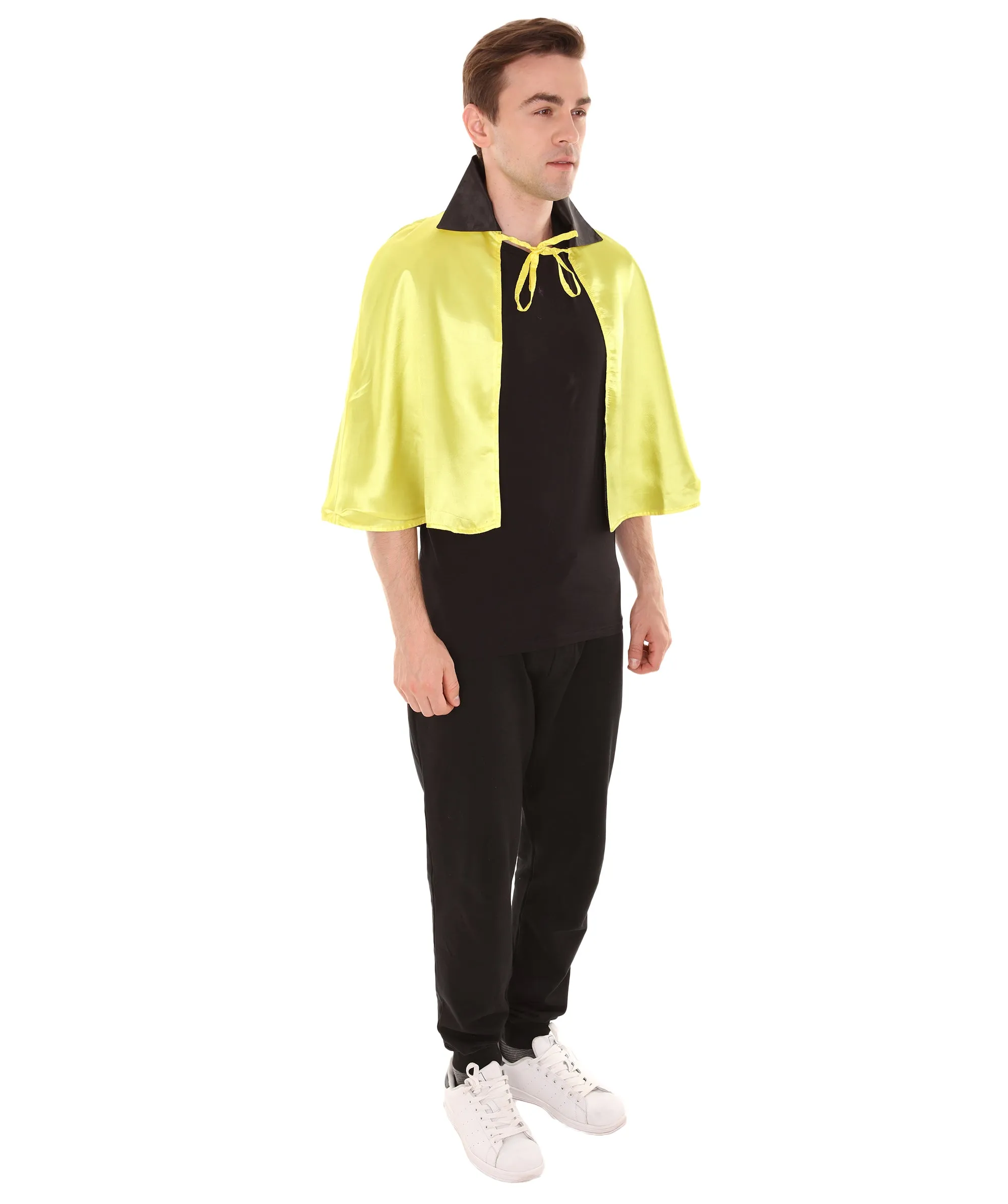 Adult Men's Vampire Cape  Costume | Yellow & Black Halloween Costume