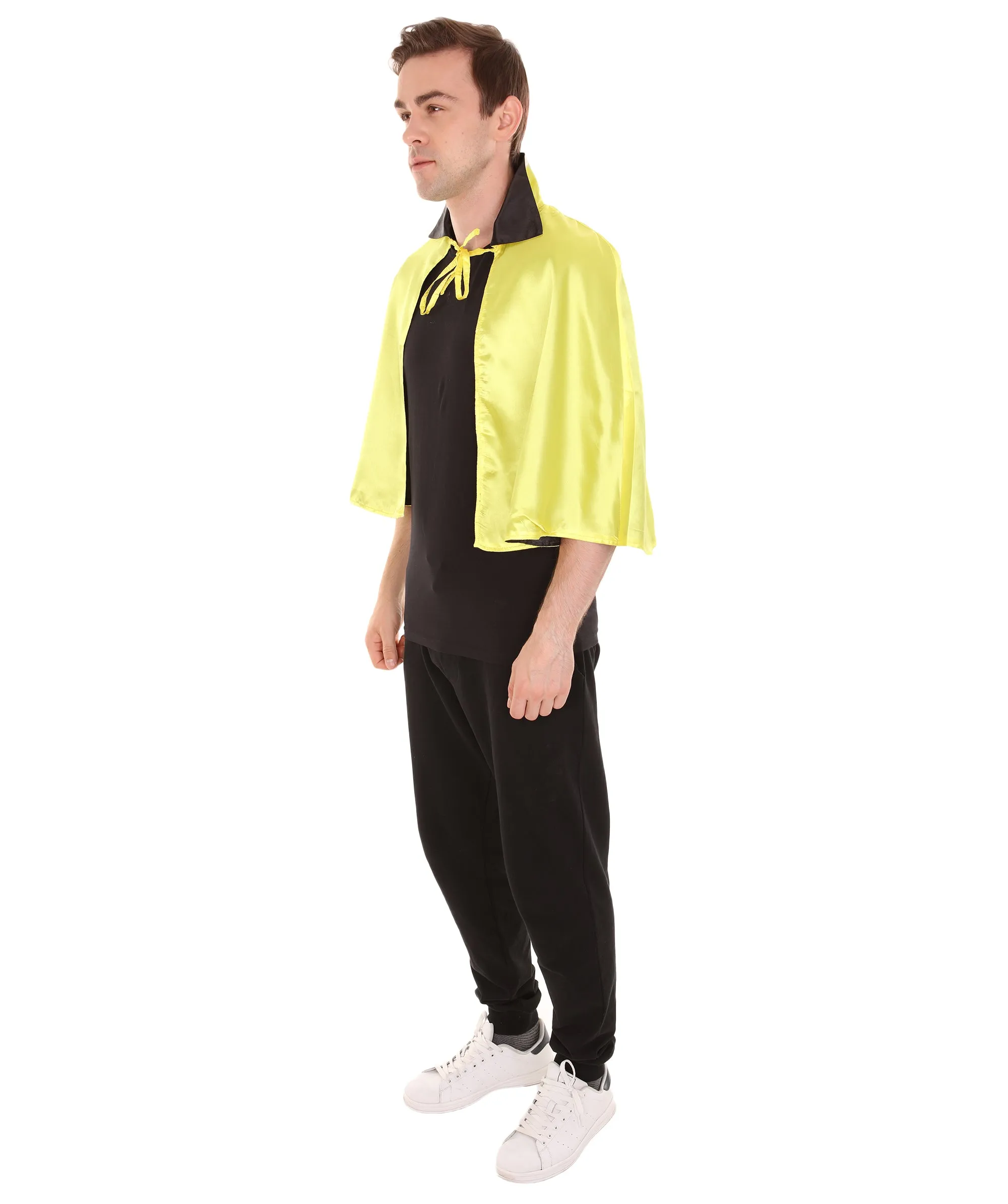 Adult Men's Vampire Cape  Costume | Yellow & Black Halloween Costume