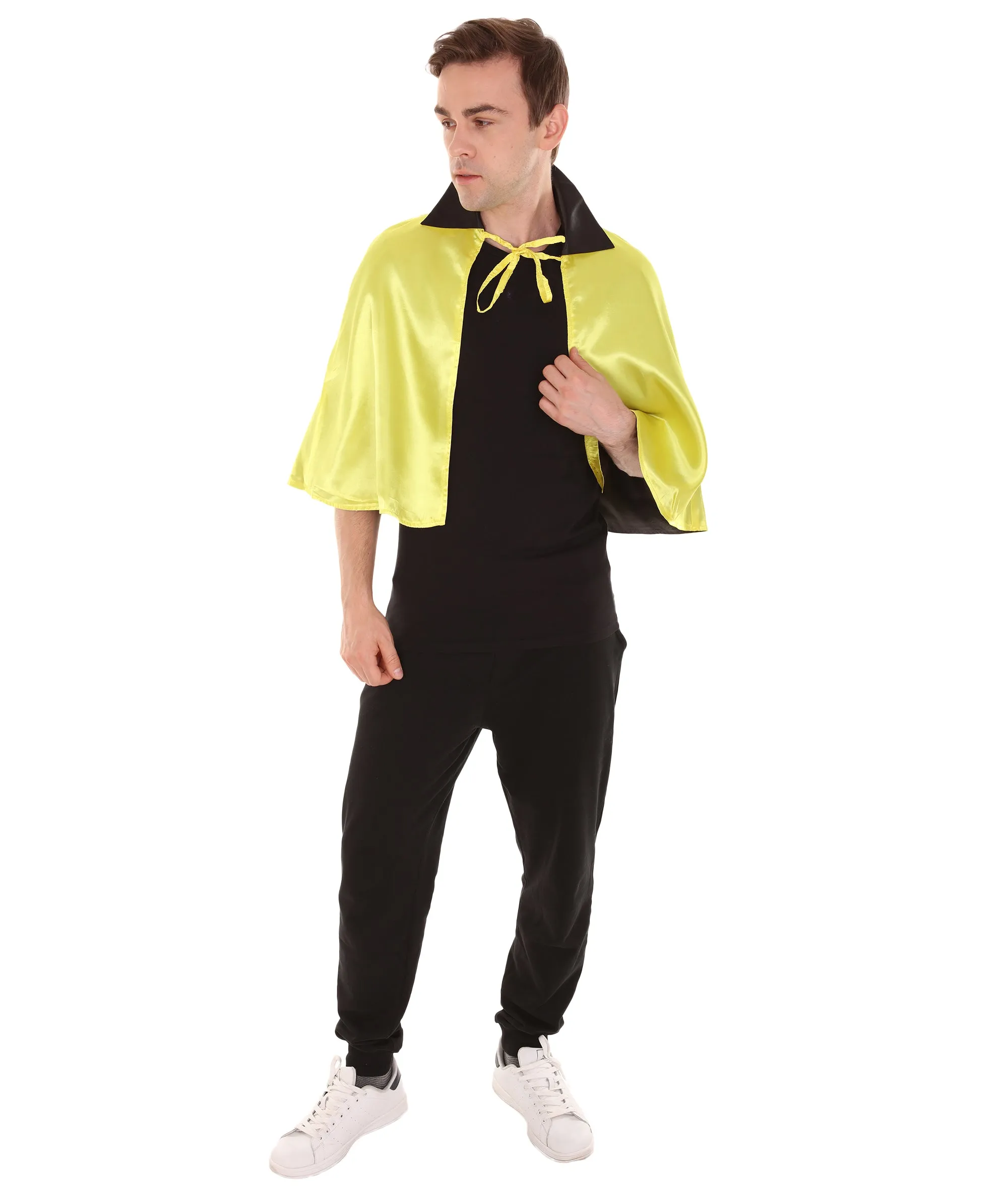 Adult Men's Vampire Cape  Costume | Yellow & Black Halloween Costume