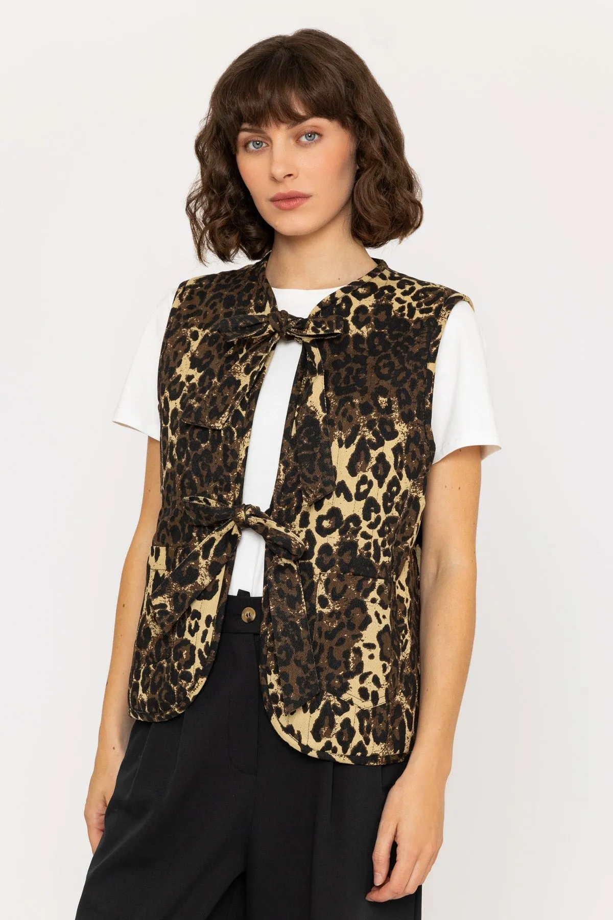 Animal Print Quilted Gilet