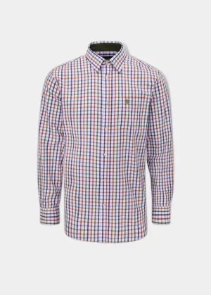 Aylesbury Men's Check Shirt In Rust - Regular Fit