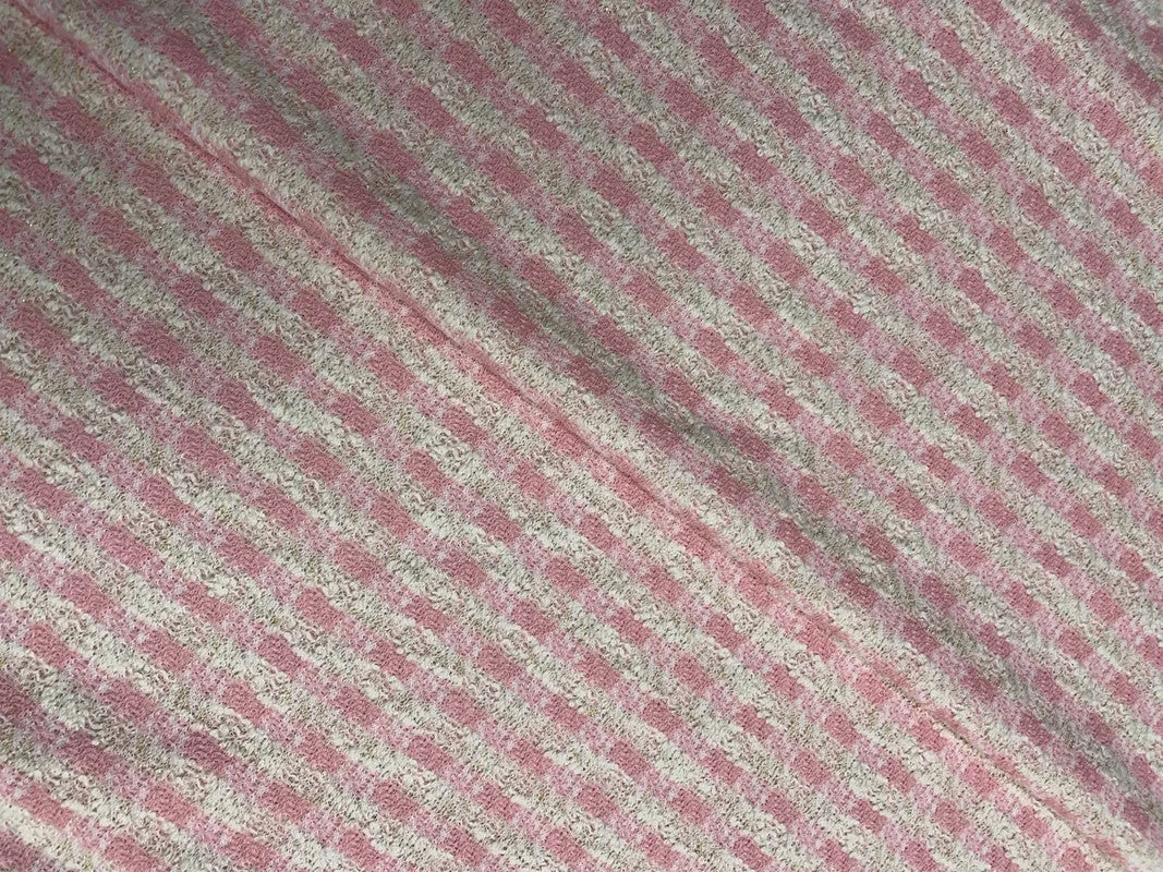 Baby Pink Check Tweed Fabric