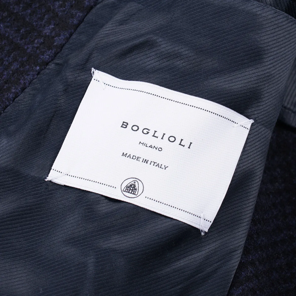 Boglioli Blue Check Wool-Cashmere Overcoat