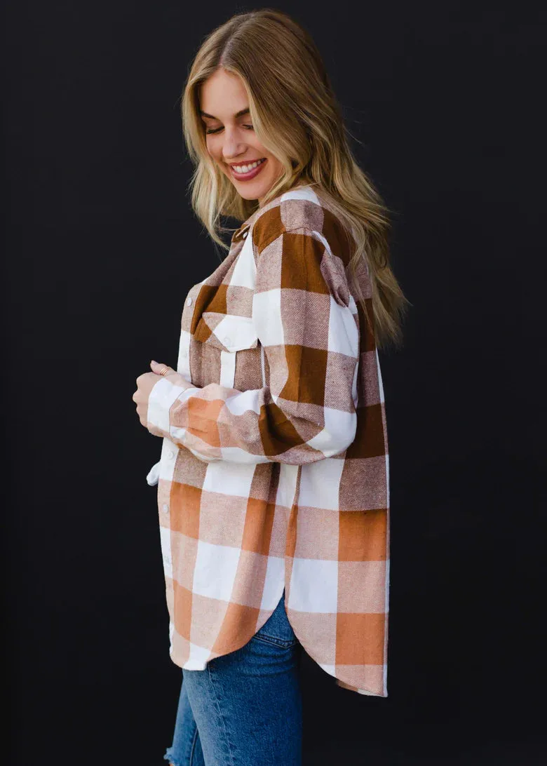 Brown & Ivory Plaid Flannel