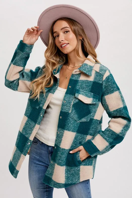 Calista Brushed Flannel Plaid Shacket