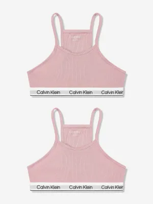 Calvin Klein Girls Racerback Bralette Set in Pink