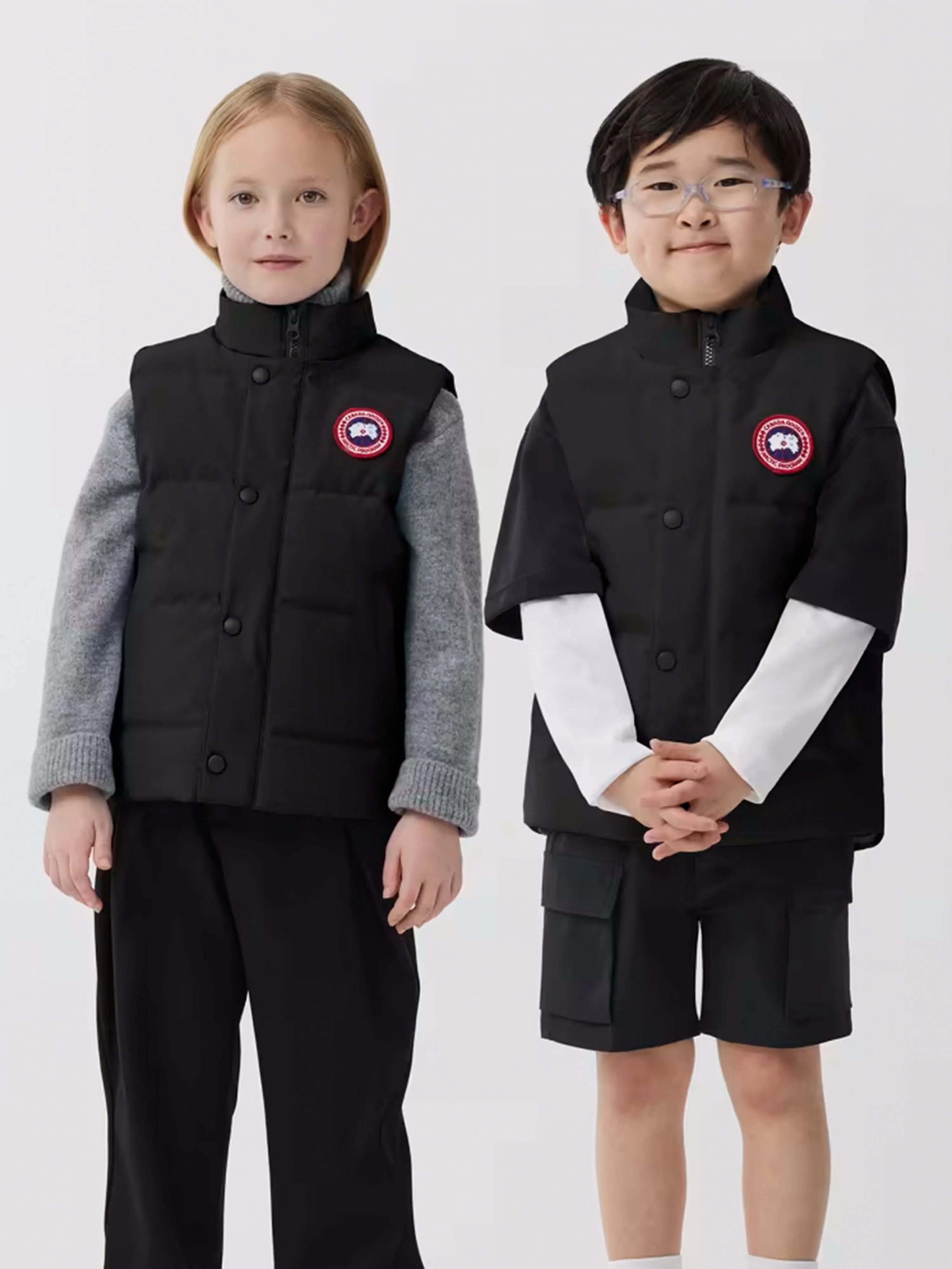 Canada Goose Kids Down Padded Vanier Gilet in Black