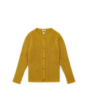 Cardigan À Côtes 2X2 En Laine Mélangée Fille