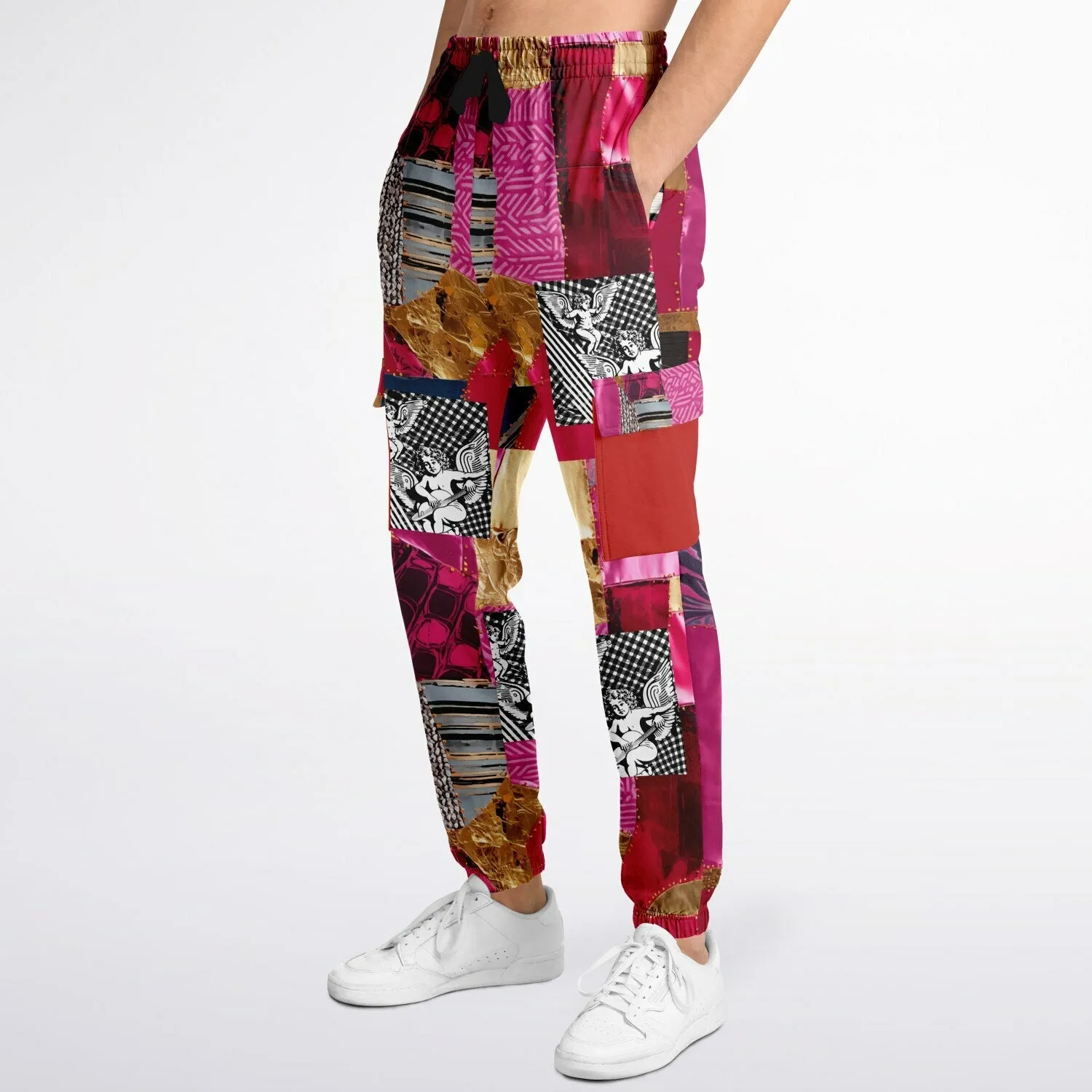 Color Me Pink and Gold Cotton Fleece Unisex Cargo Joggers