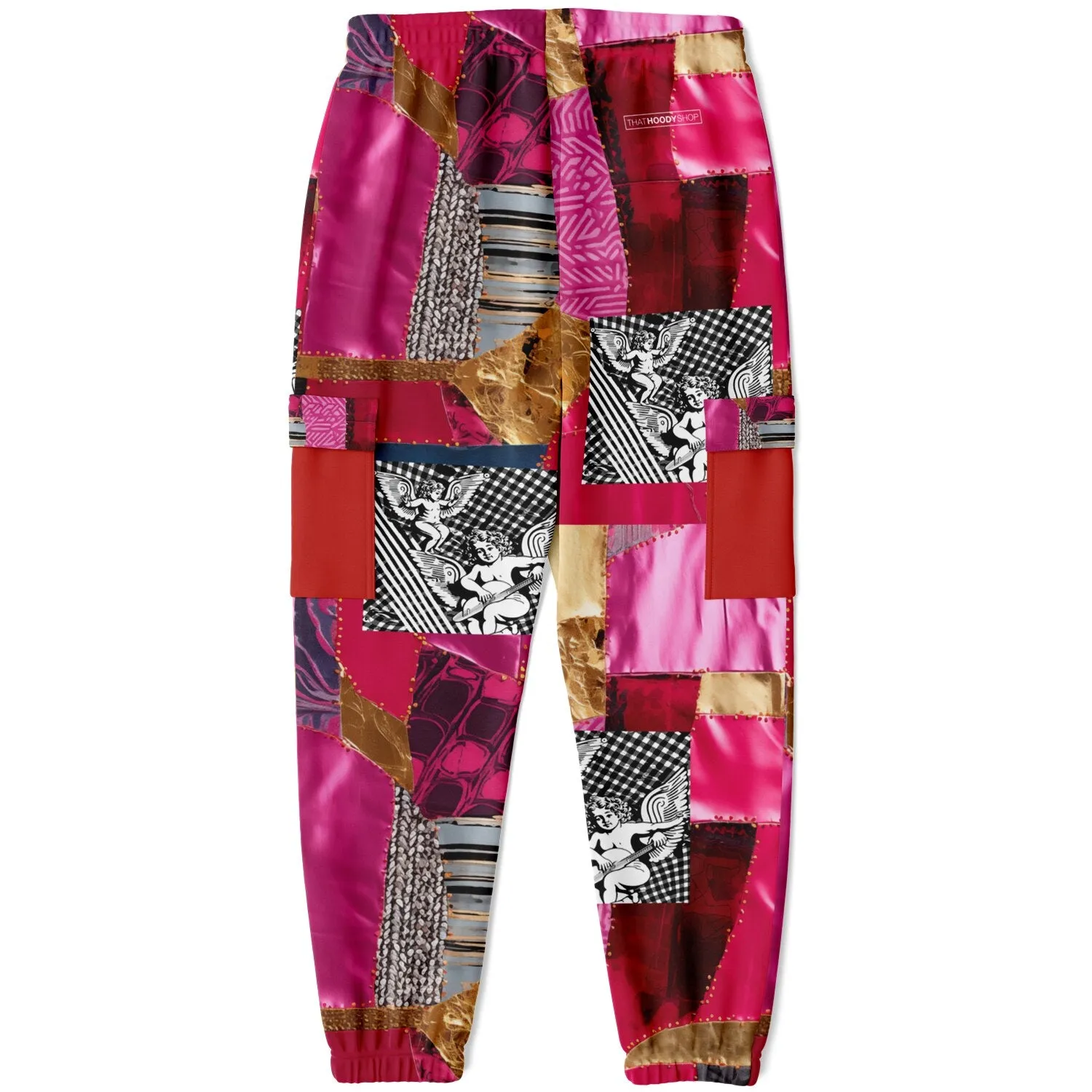 Color Me Pink and Gold Cotton Fleece Unisex Cargo Joggers