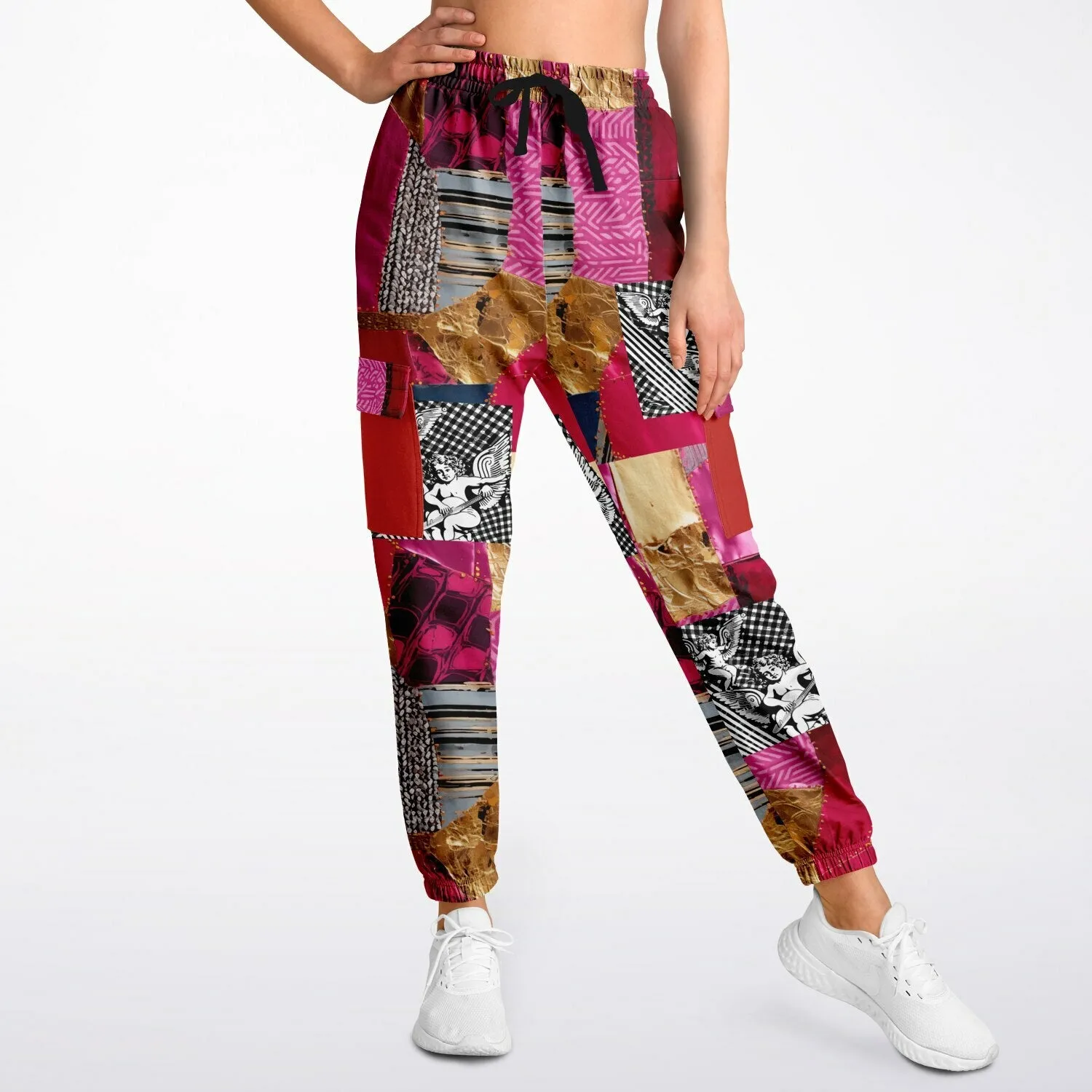 Color Me Pink and Gold Cotton Fleece Unisex Cargo Joggers