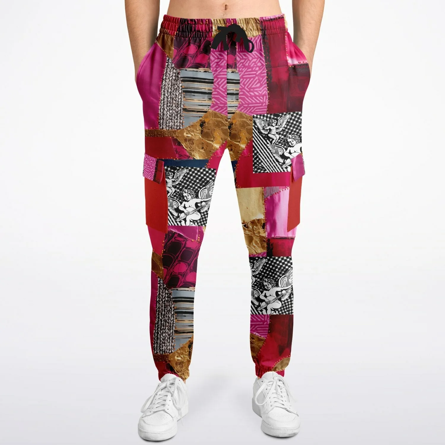 Color Me Pink and Gold Cotton Fleece Unisex Cargo Joggers