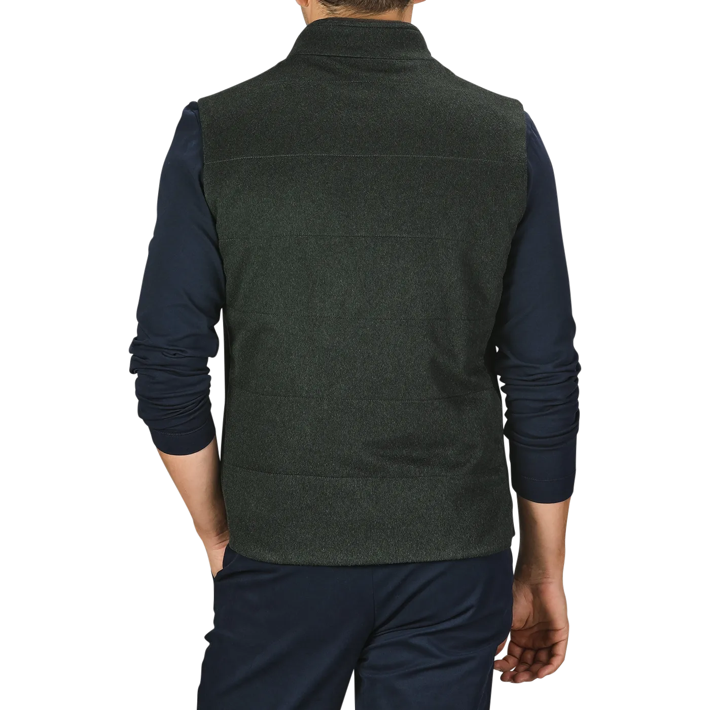 Dark Green Water Repellent Cashmere Gilet