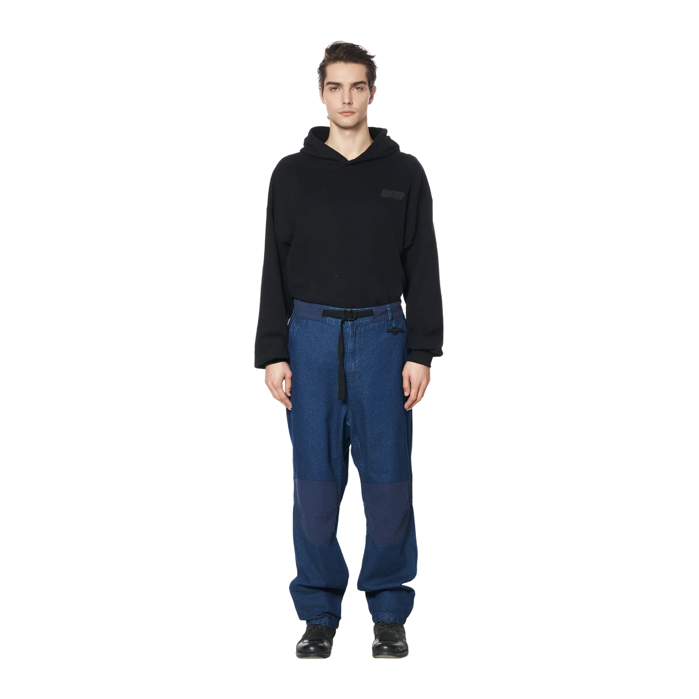 DENIM CARGO PANTS - BLUE