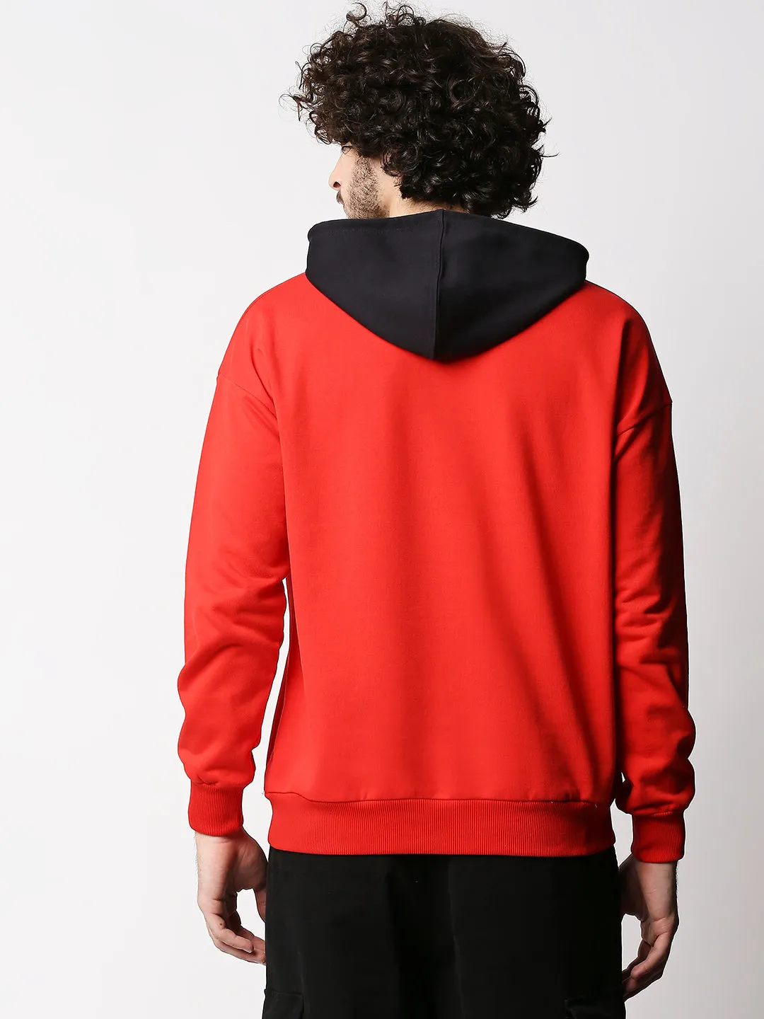 Disrupt Mens Red Typographic Hoodie