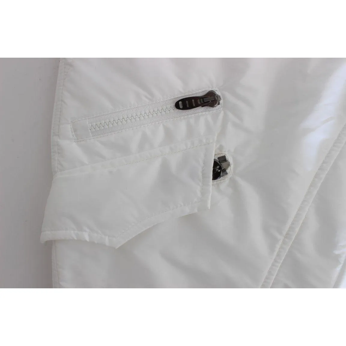 Ermanno Scervino Chic White Nylon Cargo Pants by Italian Designer