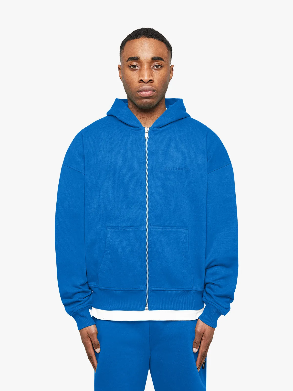 ESSENTIAL ZIP HOODIE - BLUE