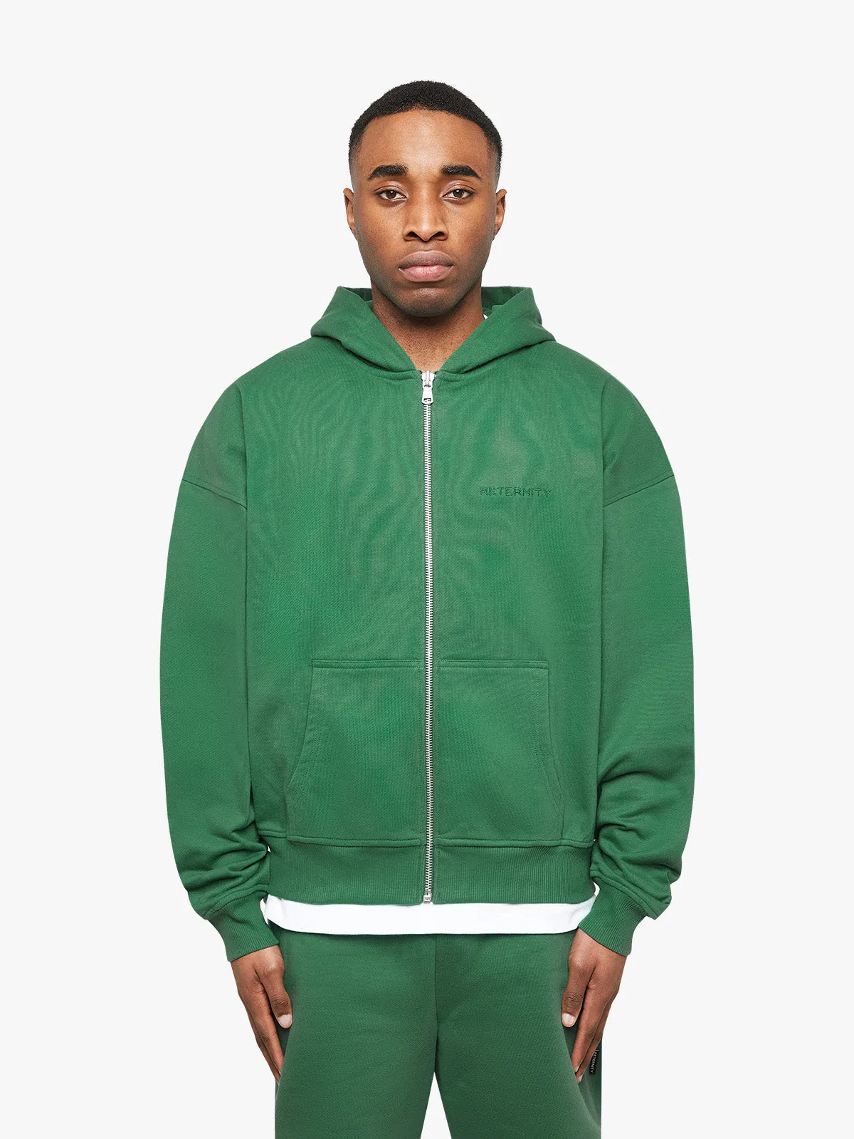 ESSENTIAL ZIP HOODIE - GREEN