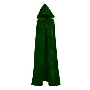 Forest Green Velvet Hooded Cape - Adult