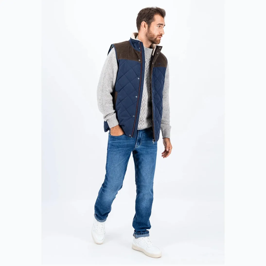 Fynch-Hatton Two Tone Gilet Sherpa Collar 14092643