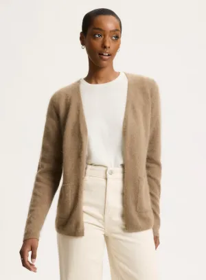 Gilet Beige Col V Manches Longues