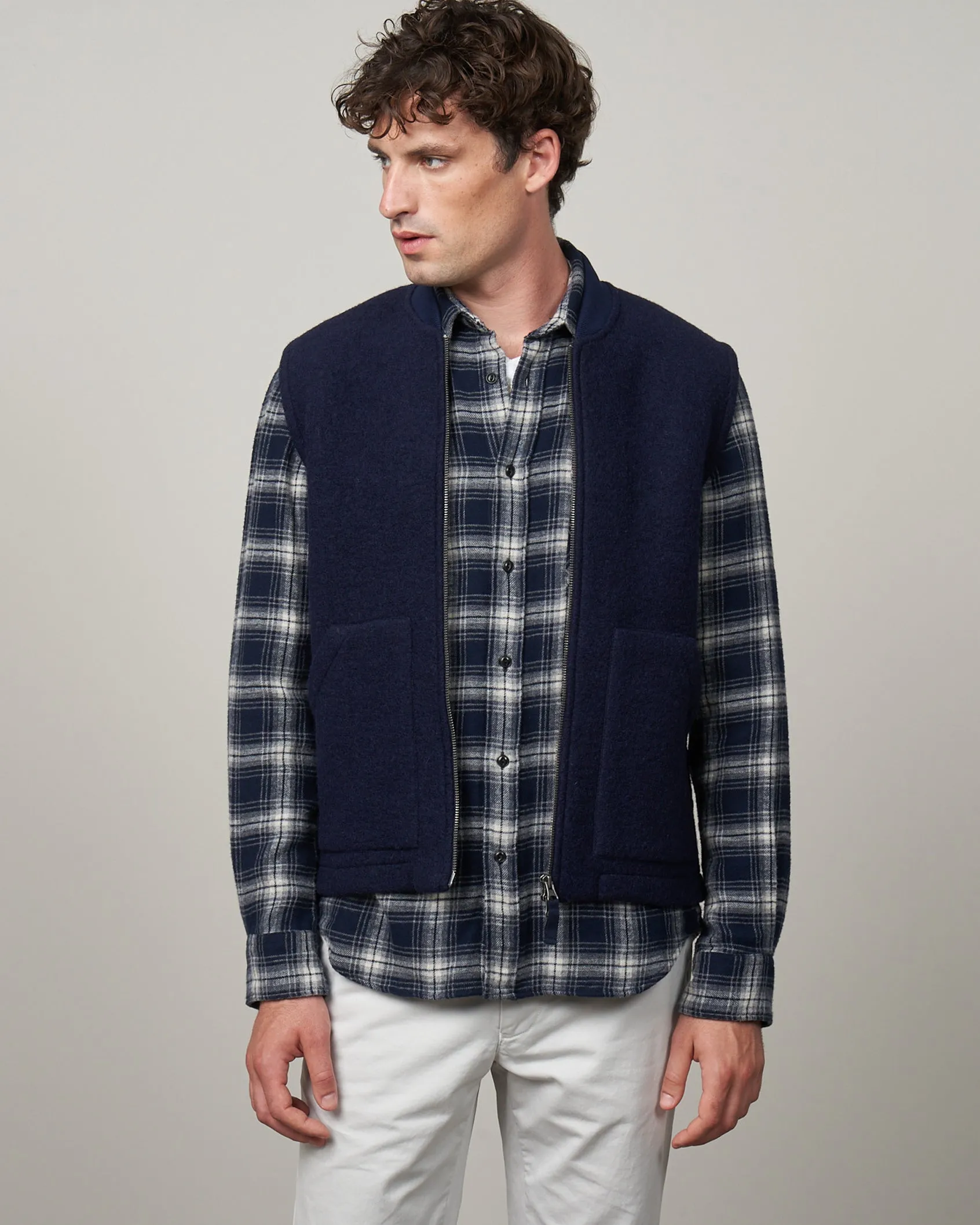 Hartford Navy Wool Vest