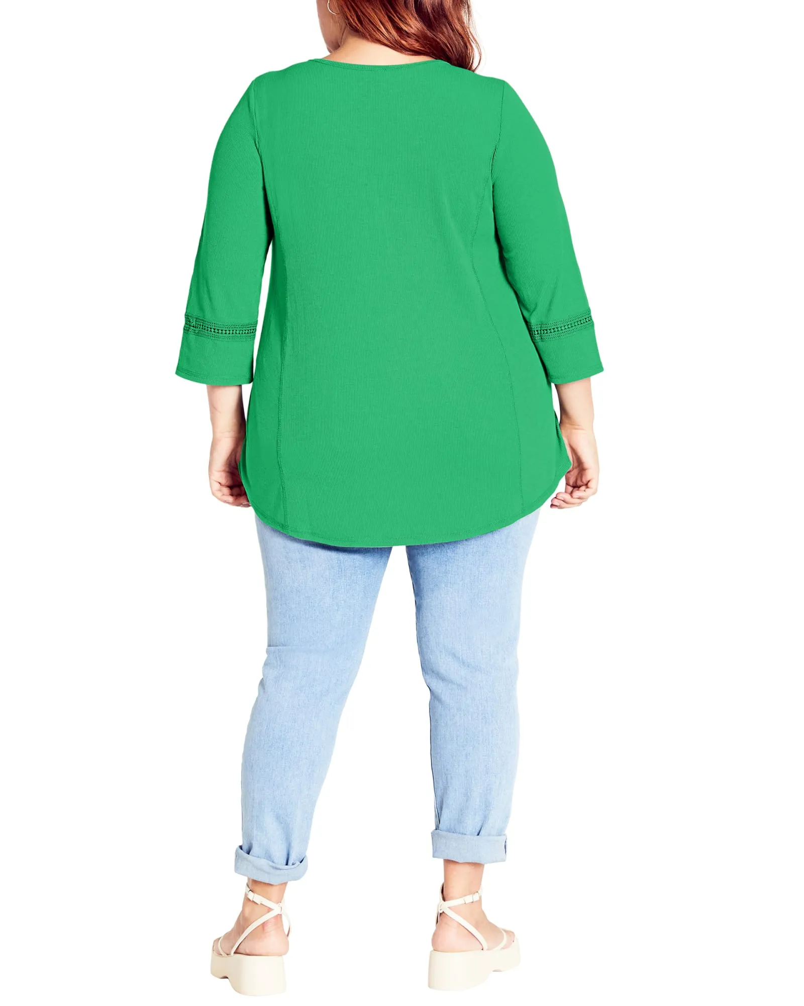 Henley Rib Top | Green