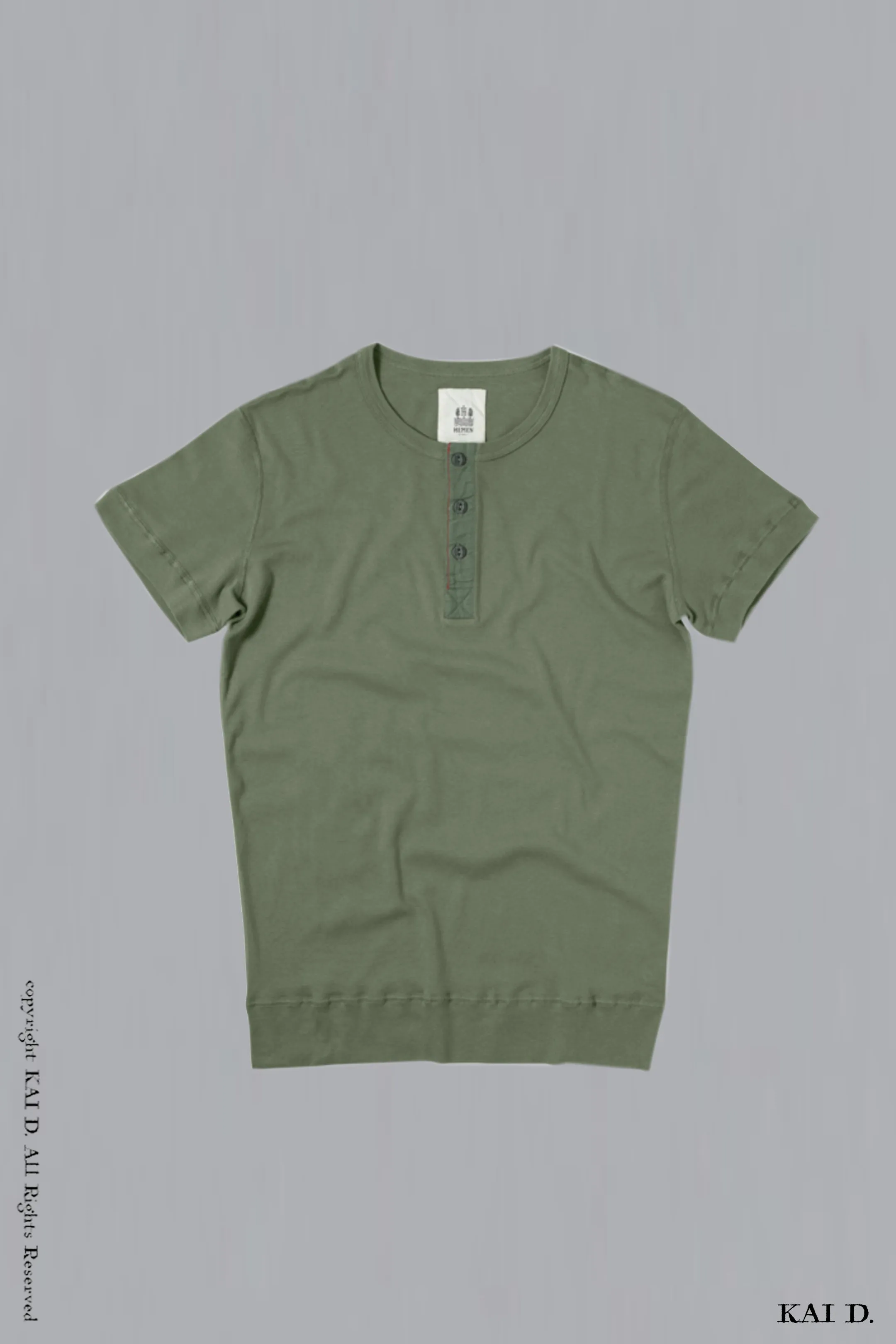 Henley Tee - Green - M