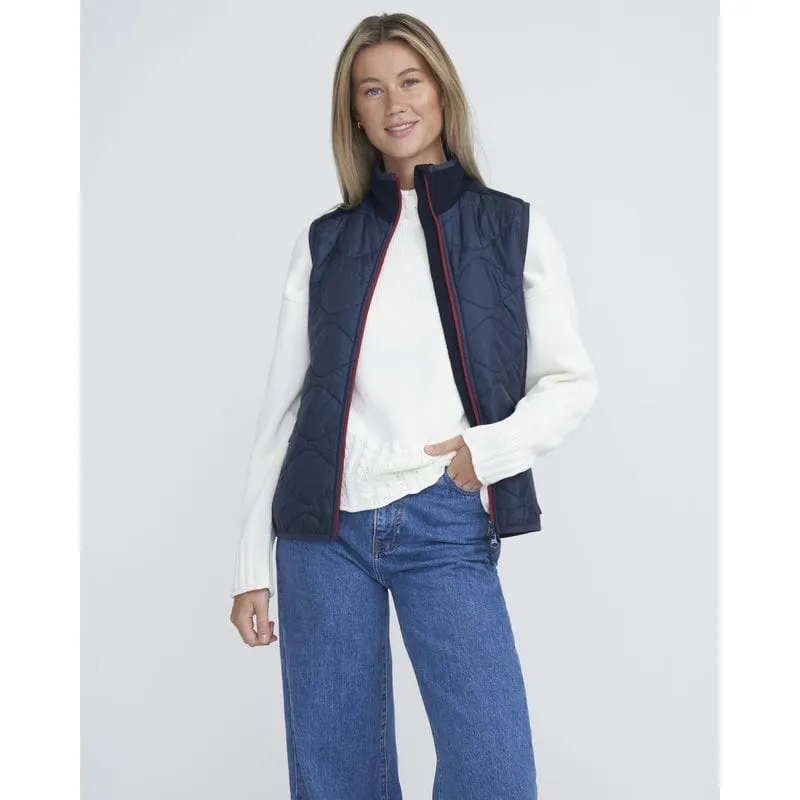 Holebrook Rakel Windproof Ladies Gilet - Navy/Raspberry