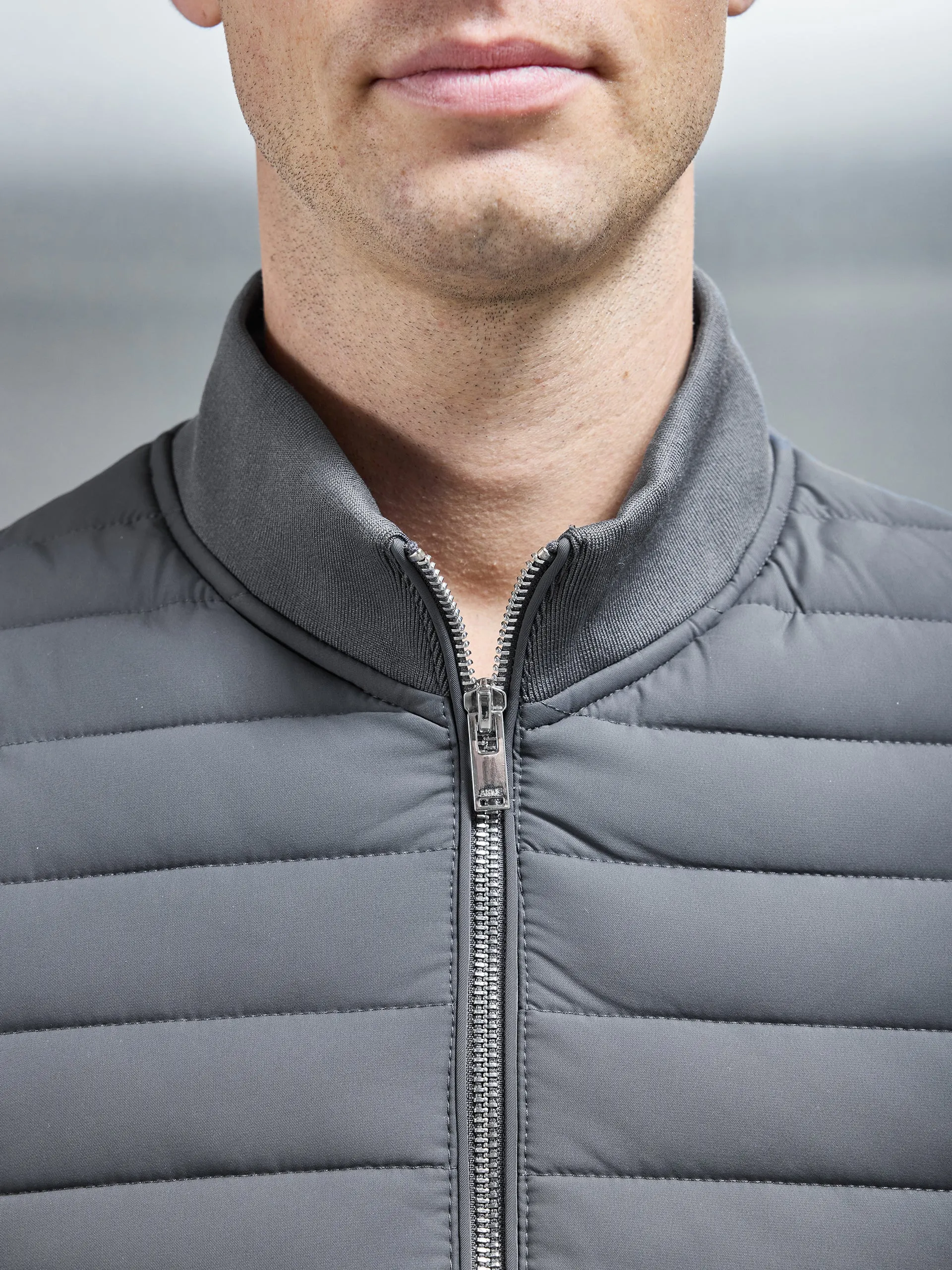 Hybrid Quilted Gilet in Grey