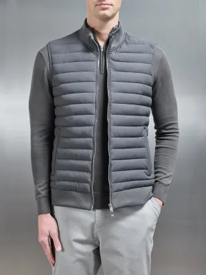 Hybrid Quilted Gilet in Grey