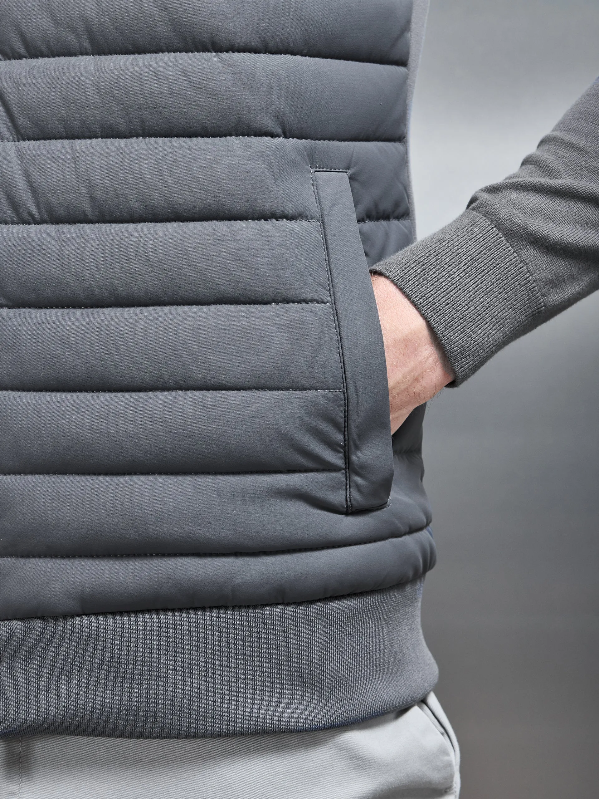 Hybrid Quilted Gilet in Grey