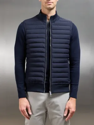 Hybrid Quilted Gilet in Navy