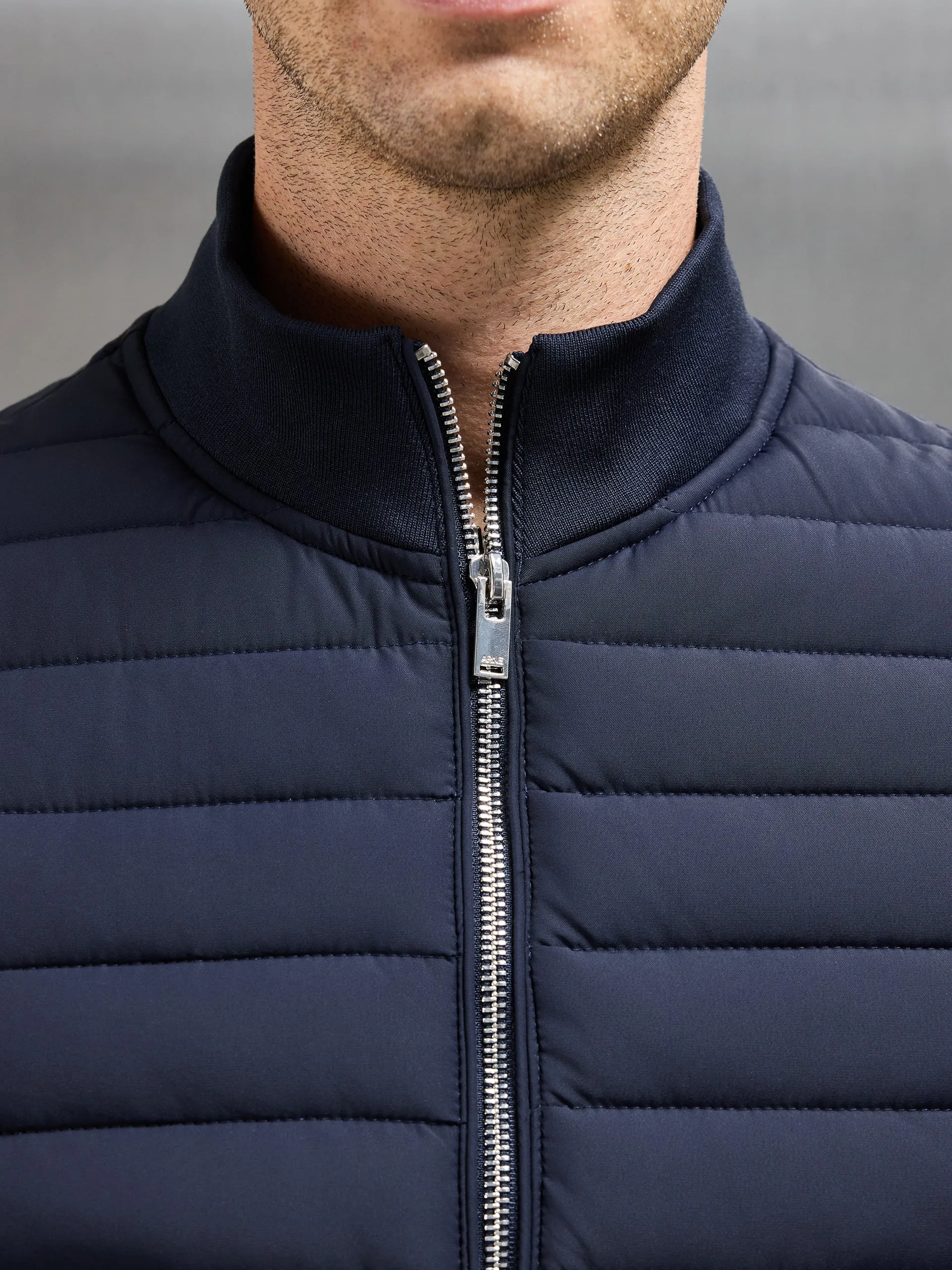 Hybrid Quilted Gilet in Navy