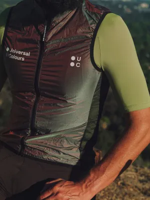 Iridescent Green & Red Spectrum Lightweight Gilet