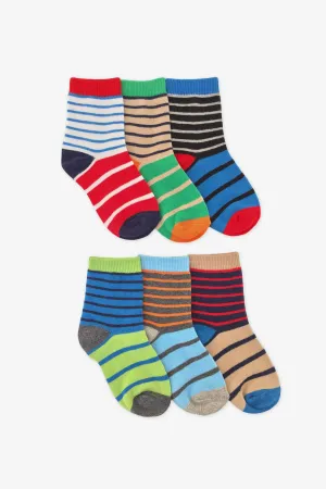 Jefferies Socks Multi-Stripe Crew Kids Socks 6-Pack