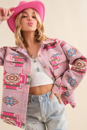 Korrina Aztec Shacket (Pink)