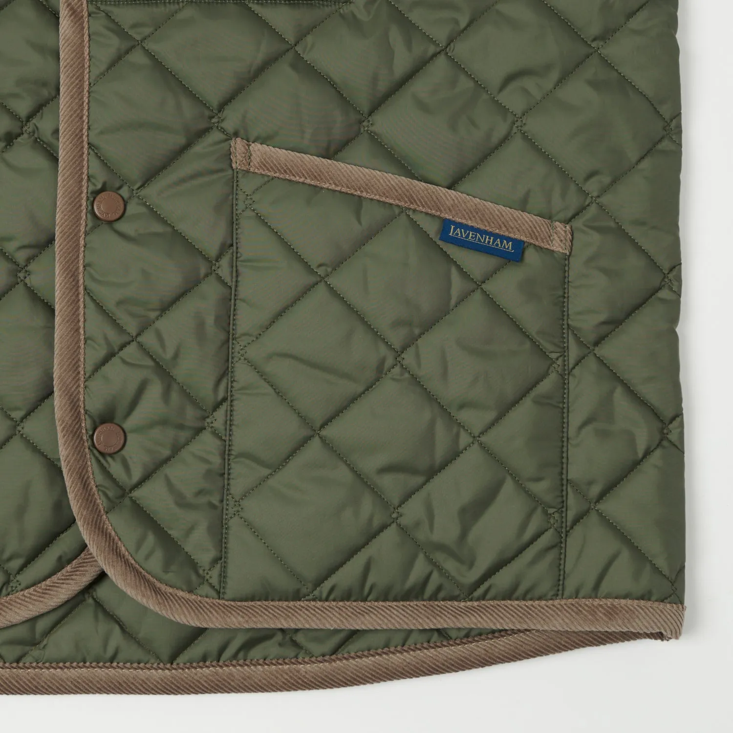 Lavenham Thornham Quilted Gilet - Olive Green/Olive Green