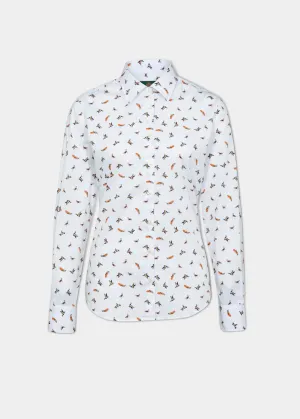 Lawen Ladies Printed Cotton Shirt - Dog & Duck Design