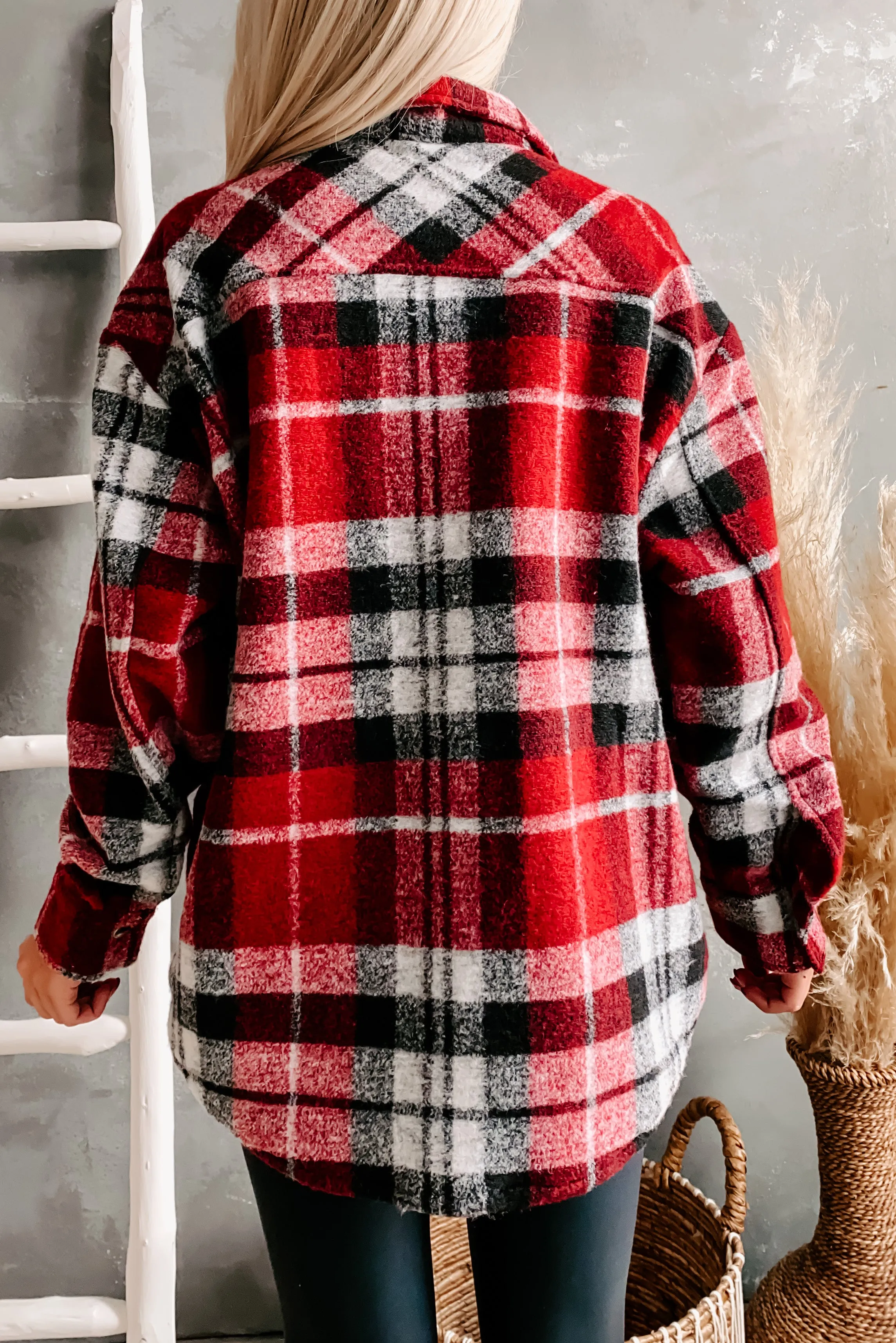 Left Behind Plaid Shacket (Red/Black)