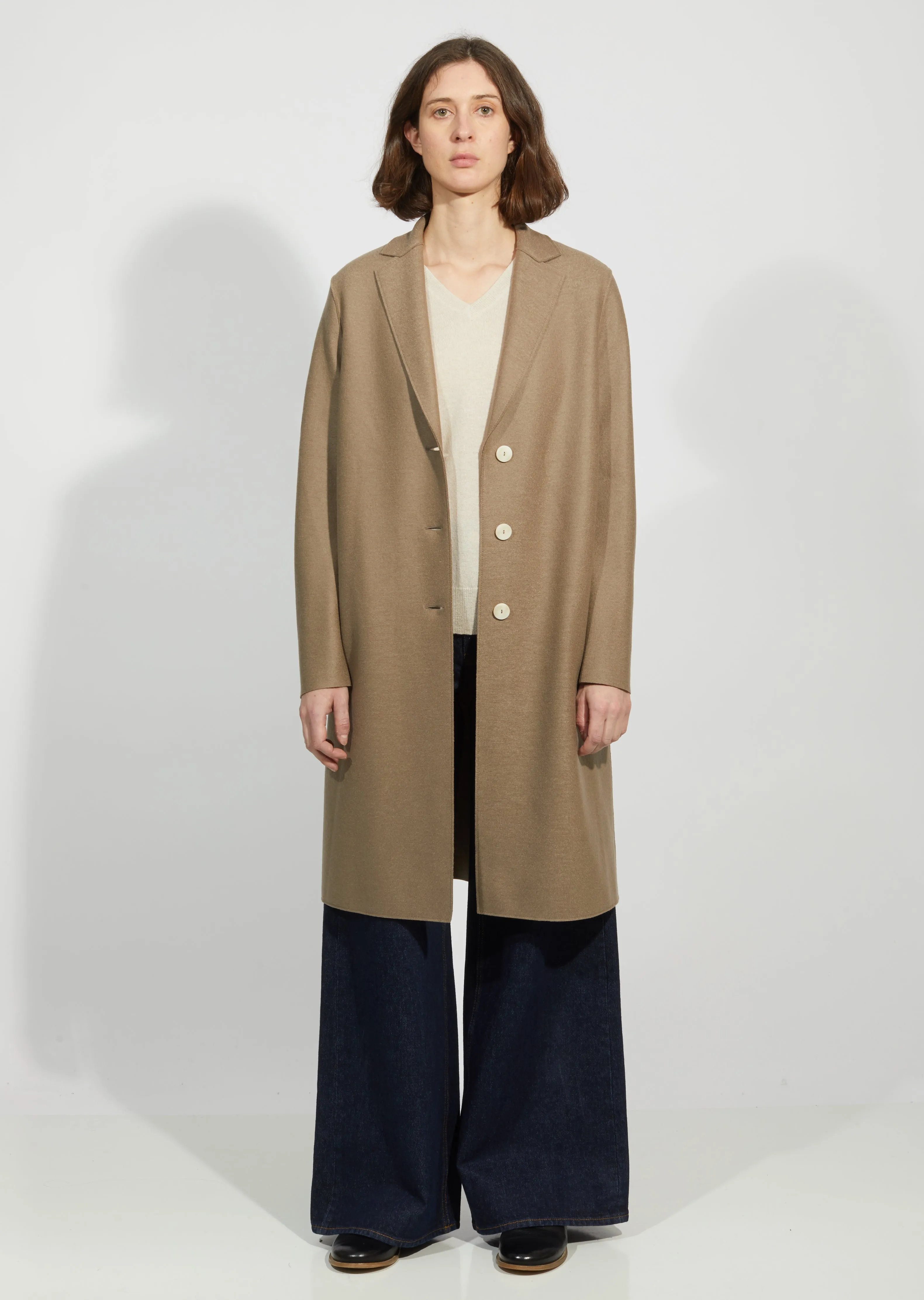 Light Pressed Wool Coat