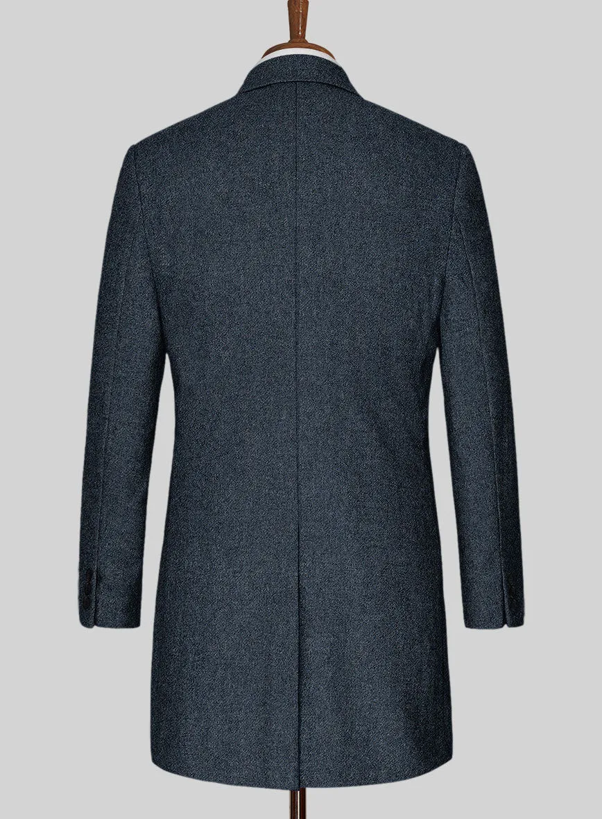 Light Weight Bond Blue Tweed Overcoat