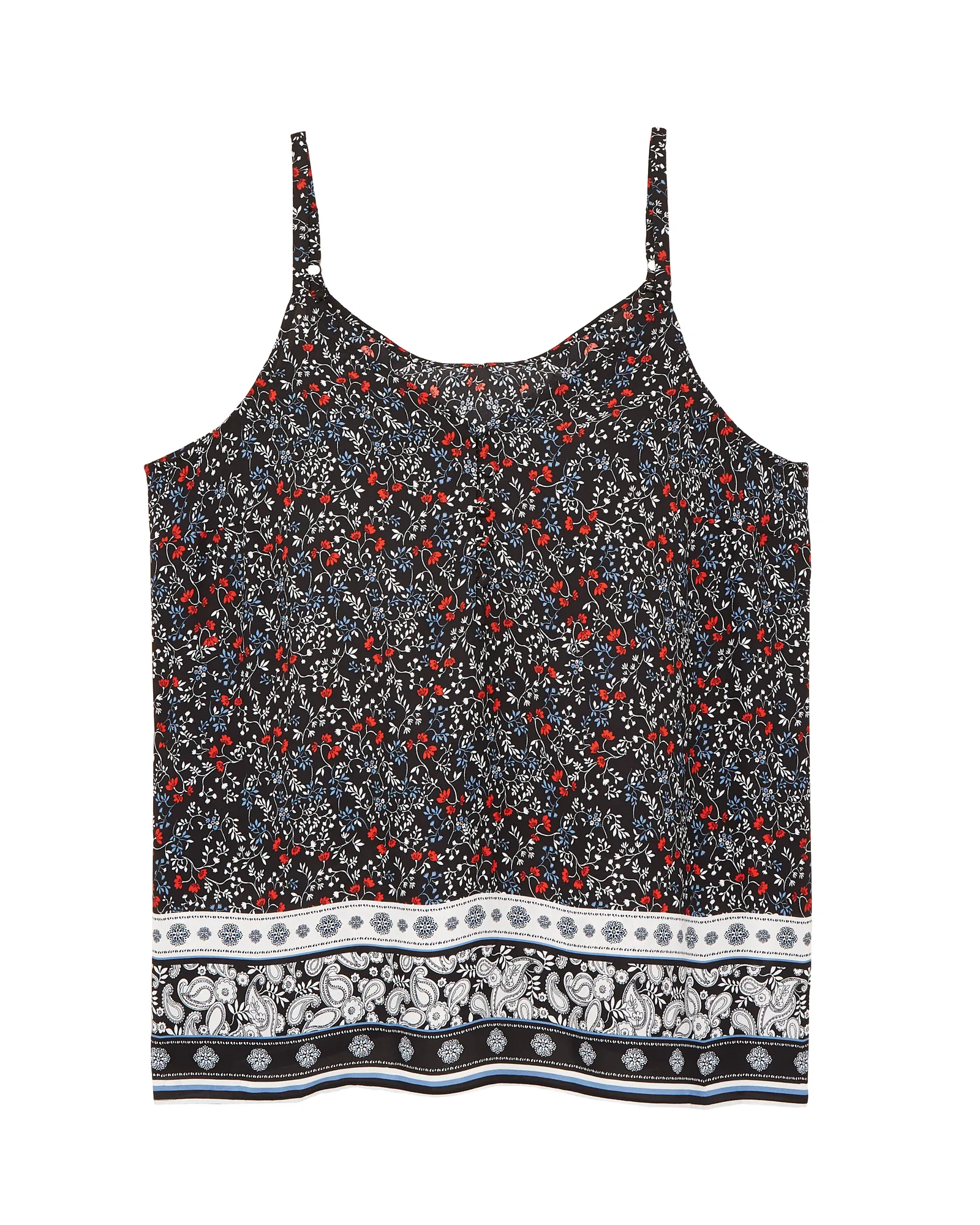 Lila Button Detail Cami | Navy / Red