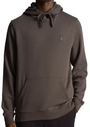 Lyle and Scott Mens Tonal Eagle Pullover Hoodie Gunmetal