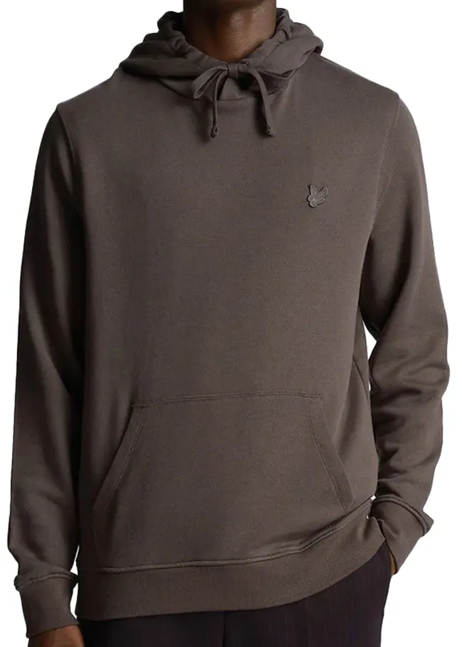 Lyle and Scott Mens Tonal Eagle Pullover Hoodie Gunmetal