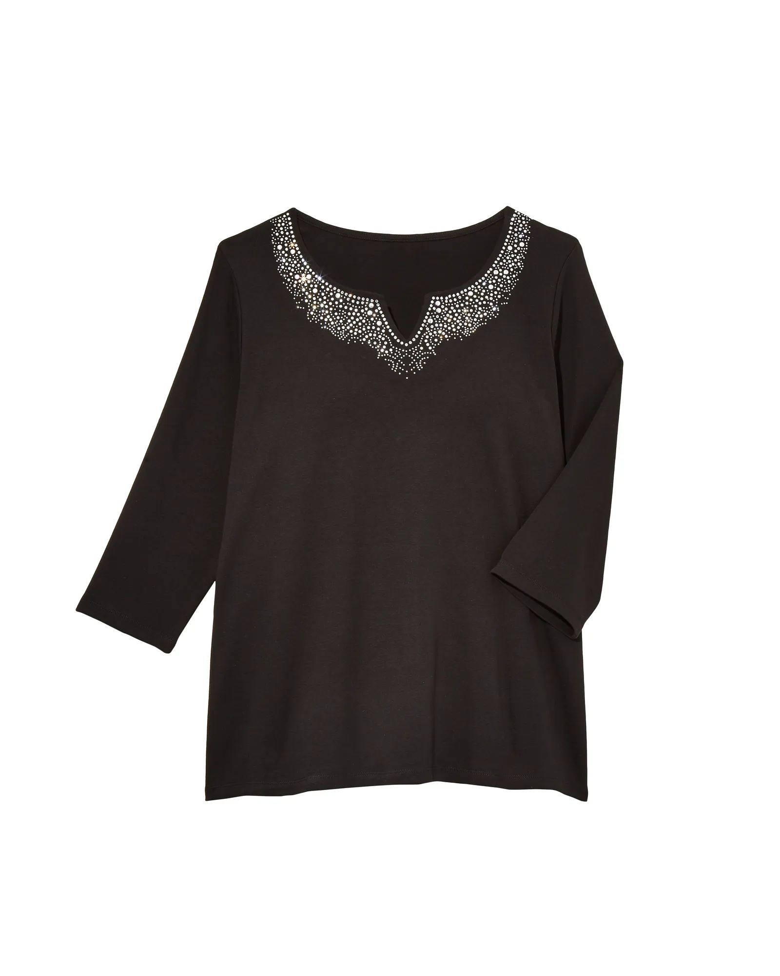 Marilyn Embellished Top | Black / Silver