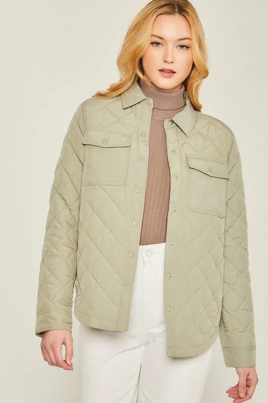 Melissa Woven Solid Bust Pocket Shacket